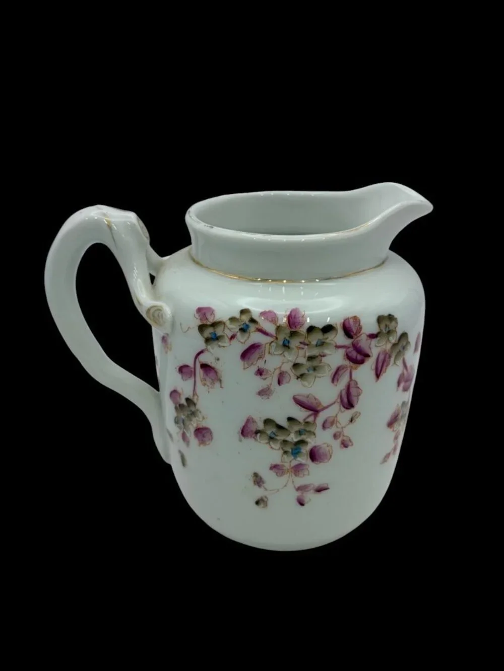 Vintage Porcelain Creamer Pitcher Floral Gold Trim Riga RPR 1974 European